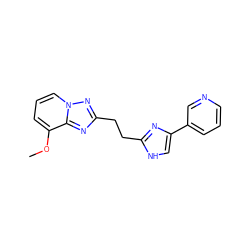 COc1cccn2nc(CCc3nc(-c4cccnc4)c[nH]3)nc12 ZINC000117871923