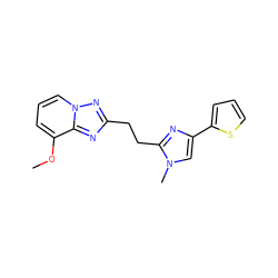 COc1cccn2nc(CCc3nc(-c4cccs4)cn3C)nc12 ZINC000117857989