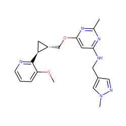 COc1cccnc1[C@H]1C[C@@H]1COc1cc(NCc2cnn(C)c2)nc(C)n1 ZINC000205796597