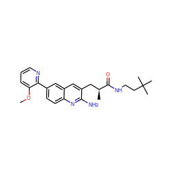 COc1cccnc1-c1ccc2nc(N)c(C[C@H](C)C(=O)NCCC(C)(C)C)cc2c1 ZINC000072178662