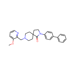 COc1cccnc1CN1CCC2(CC1)CCN(c1ccc(-c3ccccc3)cc1)C2=O ZINC000096286145