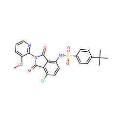 COc1cccnc1N1C(=O)c2c(Cl)ccc(NS(=O)(=O)c3ccc(C(C)(C)C)cc3)c2C1=O ZINC000653854445