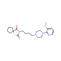 COc1cccnc1N1CCN(CCCCN2C(=O)SC3(CCCC3)C2=O)CC1 ZINC000027707538