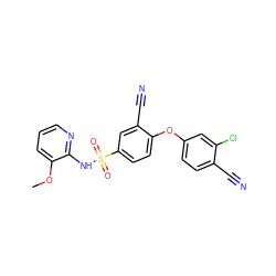 COc1cccnc1NS(=O)(=O)c1ccc(Oc2ccc(C#N)c(Cl)c2)c(C#N)c1 ZINC000473194870