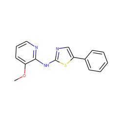 COc1cccnc1Nc1ncc(-c2ccccc2)s1 ZINC000014945022