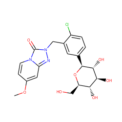 COc1ccn2c(=O)n(Cc3cc([C@@H]4O[C@H](CO)[C@@H](O)[C@H](O)[C@H]4O)ccc3Cl)nc2c1 ZINC000169351503