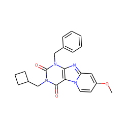 COc1ccn2c(c1)nc1c2c(=O)n(CC2CCC2)c(=O)n1Cc1ccccc1 ZINC001772651030