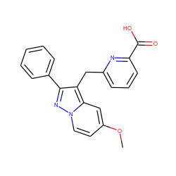 COc1ccn2nc(-c3ccccc3)c(Cc3cccc(C(=O)O)n3)c2c1 ZINC000216339571