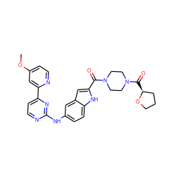 COc1ccnc(-c2ccnc(Nc3ccc4[nH]c(C(=O)N5CCN(C(=O)[C@H]6CCCO6)CC5)cc4c3)n2)c1 ZINC000144183000