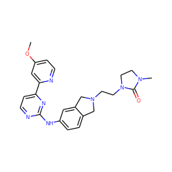 COc1ccnc(-c2ccnc(Nc3ccc4c(c3)CN(CCN3CCN(C)C3=O)C4)n2)c1 ZINC000144232627