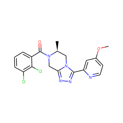 COc1ccnc(-c2nnc3n2C[C@H](C)N(C(=O)c2cccc(Cl)c2Cl)C3)c1 ZINC000474608617