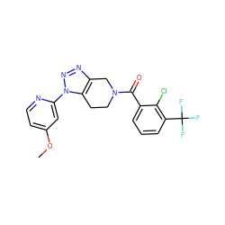 COc1ccnc(-n2nnc3c2CCN(C(=O)c2cccc(C(F)(F)F)c2Cl)C3)c1 ZINC000226010187