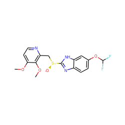 COc1ccnc(C[S@+]([O-])c2nc3ccc(OC(F)F)cc3[nH]2)c1OC ZINC000004099200