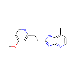 COc1ccnc(CCc2nc3nccc(C)c3[nH]2)c1 ZINC000034371582