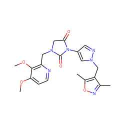 COc1ccnc(CN2CC(=O)N(c3cnn(Cc4c(C)noc4C)c3)C2=O)c1OC ZINC000115732854