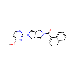 COc1ccnc(N2C[C@H]3CN(C(=O)c4cccc5ccccc45)C[C@H]3C2)n1 ZINC000116823811