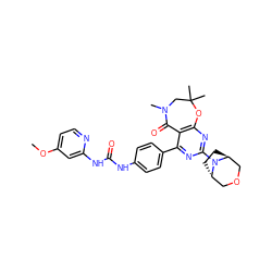 COc1ccnc(NC(=O)Nc2ccc(-c3nc(N4[C@H]5CC[C@H]4COC5)nc4c3C(=O)N(C)CC(C)(C)O4)cc2)c1 ZINC000205344154