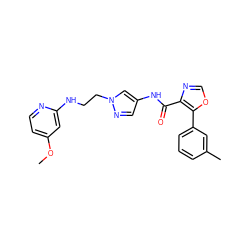 COc1ccnc(NCCn2cc(NC(=O)c3ncoc3-c3cccc(C)c3)cn2)c1 ZINC000201560223