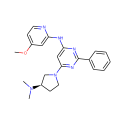 COc1ccnc(Nc2cc(N3CC[C@@H](N(C)C)C3)nc(-c3ccccc3)n2)c1 ZINC000084617825