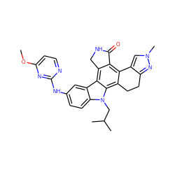 COc1ccnc(Nc2ccc3c(c2)c2c4c(c5c(c2n3CC(C)C)CCc2nn(C)cc2-5)C(=O)NC4)n1 ZINC000084603624