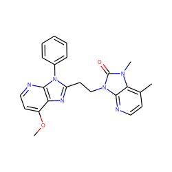 COc1ccnc2c1nc(CCn1c(=O)n(C)c3c(C)ccnc31)n2-c1ccccc1 ZINC000169349813