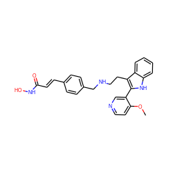 COc1ccncc1-c1[nH]c2ccccc2c1CCNCc1ccc(/C=C/C(=O)NO)cc1 ZINC000072113102