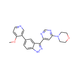 COc1ccncc1-c1ccc2[nH]nc(-c3cc(N4CCOCC4)ncn3)c2c1 ZINC000221131294