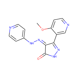 COc1ccncc1C1=NNC(=O)/C1=N\Nc1ccncc1 ZINC000049421783