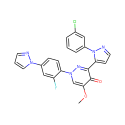 COc1cn(-c2ccc(-n3cccn3)cc2F)nc(-c2ccnn2-c2cccc(Cl)c2)c1=O ZINC000095578049