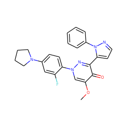 COc1cn(-c2ccc(N3CCCC3)cc2F)nc(-c2ccnn2-c2ccccc2)c1=O ZINC000473149625