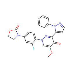 COc1cn(-c2ccc(N3CCOC3=O)cc2F)nc(-c2ccnn2-c2ccccc2)c1=O ZINC000114005334