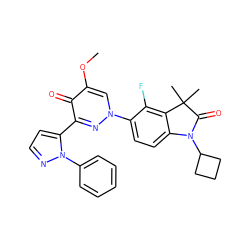 COc1cn(-c2ccc3c(c2F)C(C)(C)C(=O)N3C2CCC2)nc(-c2ccnn2-c2ccccc2)c1=O ZINC000224838197