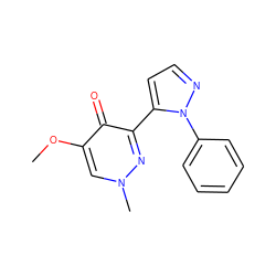 COc1cn(C)nc(-c2ccnn2-c2ccccc2)c1=O ZINC000148754384