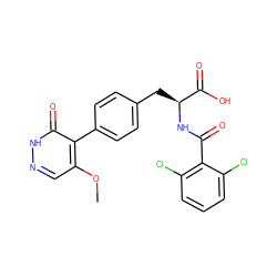 COc1cn[nH]c(=O)c1-c1ccc(C[C@H](NC(=O)c2c(Cl)cccc2Cl)C(=O)O)cc1 ZINC000013704582