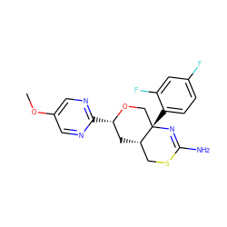 COc1cnc([C@H]2C[C@H]3CSC(N)=N[C@@]3(c3ccc(F)cc3F)CO2)nc1 ZINC000169708473