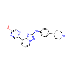 COc1cnc(-c2cccn3nc(Nc4ccc(C5CCNCC5)cc4)nc23)cn1 ZINC000096169790