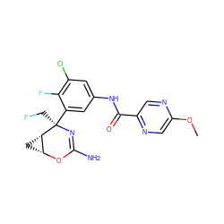 COc1cnc(C(=O)Nc2cc(Cl)c(F)c([C@@]3(CF)N=C(N)O[C@@H]4C[C@@H]43)c2)cn1 ZINC000226088909