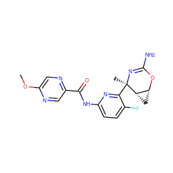 COc1cnc(C(=O)Nc2ccc(F)c([C@@]3(C)N=C(N)O[C@@H]4C[C@@H]43)n2)cn1 ZINC000226075438