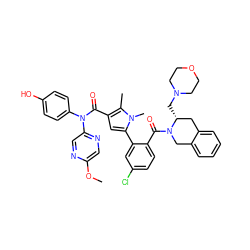 COc1cnc(N(C(=O)c2cc(-c3cc(Cl)ccc3C(=O)N3Cc4ccccc4C[C@H]3CN3CCOCC3)n(C)c2C)c2ccc(O)cc2)cn1 ZINC000261092594