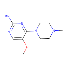 COc1cnc(N)nc1N1CCN(C)CC1 ZINC000040953793
