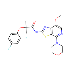 COc1cnc(N2CCOCC2)c2sc(NC(=O)C(C)(C)Oc3ccc(F)cc3F)nc12 ZINC001772601498