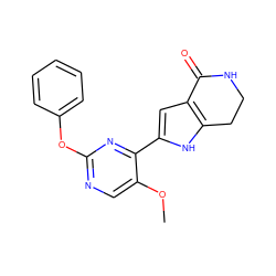 COc1cnc(Oc2ccccc2)nc1-c1cc2c([nH]1)CCNC2=O ZINC000095557807