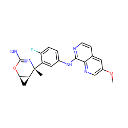 COc1cnc2c(Nc3ccc(F)c([C@@]4(C)N=C(N)O[C@@H]5C[C@@H]54)c3)nccc2c1 ZINC000226072066