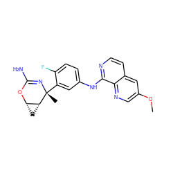 COc1cnc2c(Nc3ccc(F)c([C@@]4(C)N=C(N)O[C@H]5C[C@H]54)c3)nccc2c1 ZINC000225090076