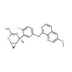 COc1cnc2c(Nc3ccc(F)c([C@]4(C)N=C(N)O[C@H]5C[C@H]54)c3)nccc2c1 ZINC000225700661