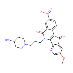 COc1cnc2c(c1)C(=O)c1c-2n(CCCN2CCC(N)CC2)c(=O)c2cc([N+](=O)[O-])ccc12 ZINC001772583888