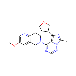 COc1cnc2c(c1)CN(c1ncnn3c(C)nc([C@@H]4CCOC4)c13)CC2 ZINC000169711660