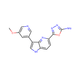 COc1cncc(-c2c[nH]c3ccc(-c4nnc(N)o4)nc23)c1 ZINC000204755042
