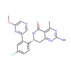 COc1cncc(-c2cc(F)ccc2[C@H]2Cc3nc(N)nc(C)c3C(=O)N2)n1 ZINC000060329727