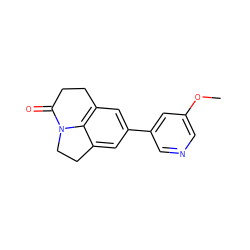 COc1cncc(-c2cc3c4c(c2)CCN4C(=O)CC3)c1 ZINC000071319101